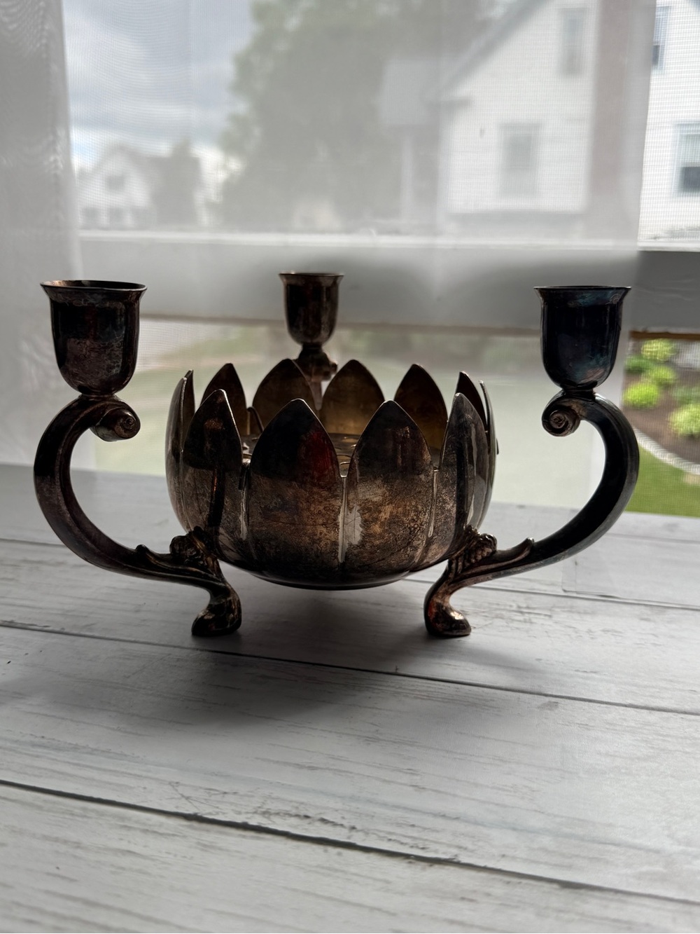 Centerpiece Lotus Three-Arm Candelabrum center floral frog